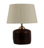 Adriana Beige Fabric Shade Night Lamp With Teracotta Base