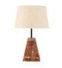Beige Shade Table Lamp With Brown Woodden Base