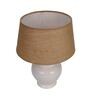 Dorian Beige Cotton Shade Night Lamp With Ceramic Base