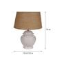Dorian Beige Cotton Shade Night Lamp With Ceramic Base