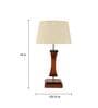 Beige Shade Table Lamp With Light Brown Woodden Base