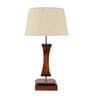 Beige Shade Table Lamp With Light Brown Woodden Base