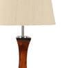 Beige Shade Table Lamp With Light Brown Woodden Base