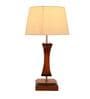 Beige Shade Table Lamp With Light Brown Woodden Base
