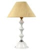 Yogasana Beige Fabric Shade Night Lamp With Metal Base