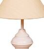 Beige Shade Table Lamp With Metal Base