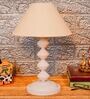 Beige Shade Table Lamp With Metal Base