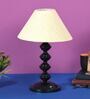 Beige Shade Table Lamp With Metal Base