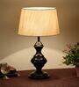 Beige Shade Table Lamp With Metal Base