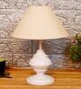 Beige Shade Table Lamp With Metal Base
