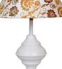 Beige & Gold Shade Table Lamp With Metal Base