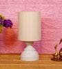 Beige Shade Table Lamp With Metal Base