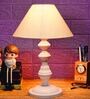 Beige Shade Table Lamp With Metal Base