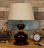 Beige Shade Table Lamp With Metal Base