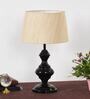 Beige Shade Table Lamp With Metal Base