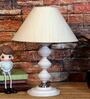 Beige Shade Table Lamp With Metal Base