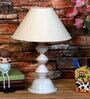 Beige Shade Table Lamp With Metal Base