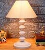 Beige Shade Table Lamp With Metal Base