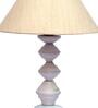Beige Shade Table Lamp With Metal Base