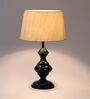 Beige Shade Table Lamp With Metal Base