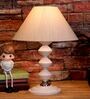 Beige Shade Table Lamp With Metal Base