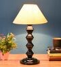 Beige Shade Table Lamp With Metal Base