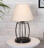 Beige Shade Table Lamp With Metal Base