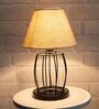 Beige Shade Table Lamp With Metal Base