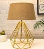 Beige Shade Table Lamp With Metal Base