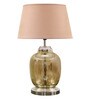 Mylo Beige Cottan Fabric Shade Night Lamp With Metal & Glass Base