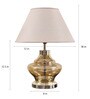 Palermo Beige Cottan Fabric Shade Night Lamp With Metal & Glass Base