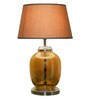 Mylo Beige Cottan Fabric Shade Night Lamp With Metal & Glass Base