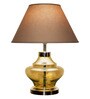 Palermo Beige Cottan Fabric Shade Night Lamp With Metal & Glass Base