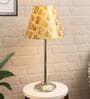 Beige Shade Table Lamp With Stainless Steel Base