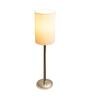 Beige Shade Table Lamp With Stainless Steel Base