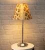 Beige Shade Table Lamp With Stainless Steel Base
