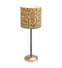 Beige Shade Table Lamp With Stainless Steel Base