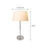 Gaze Beige Cotton Shade Night Lamp With Stainless Steel Base