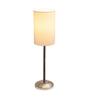 Beige Shade Table Lamp With Stainless Steel Base