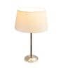 Gaze Beige Cotton Shade Night Lamp With Stainless Steel Base