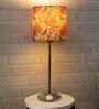 Beige Shade Table Lamp With Stainless Steel Base