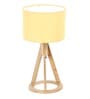 Antz Beige Fabric Shade Night Lamp With Mango wood Base