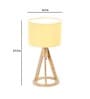 Antz Beige Fabric Shade Night Lamp With Mango wood Base