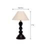 Athens Beige Fabric Shade Night Lamp With Wood Base
