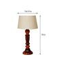 Contemporary Beige Fabric Shade Night Lamp With Wood Base
