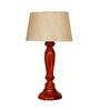 Planck Beige Fabric Shade Night Lamp With Wood Base