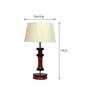 Canvas Beige Fabric Shade Night Lamp With Wood Base