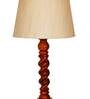 Kevin Beige Fabric Shade Night Lamp With Wood Base