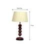 Bastian Beige Fabric Shade Night Lamp With Wood Base