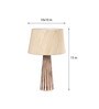 Angular Beige Fabric Shade Night Lamp With Wood Base
